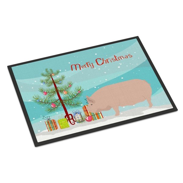 Carolines Treasures Welsh Pig Christmas Indoor or Outdoor Mat, 18 x 27 in. BB9304MAT